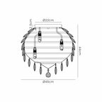 IL32894 Coniston IP Bathroom Ceiling 8 Light G9 Polished Chrome/Crystal