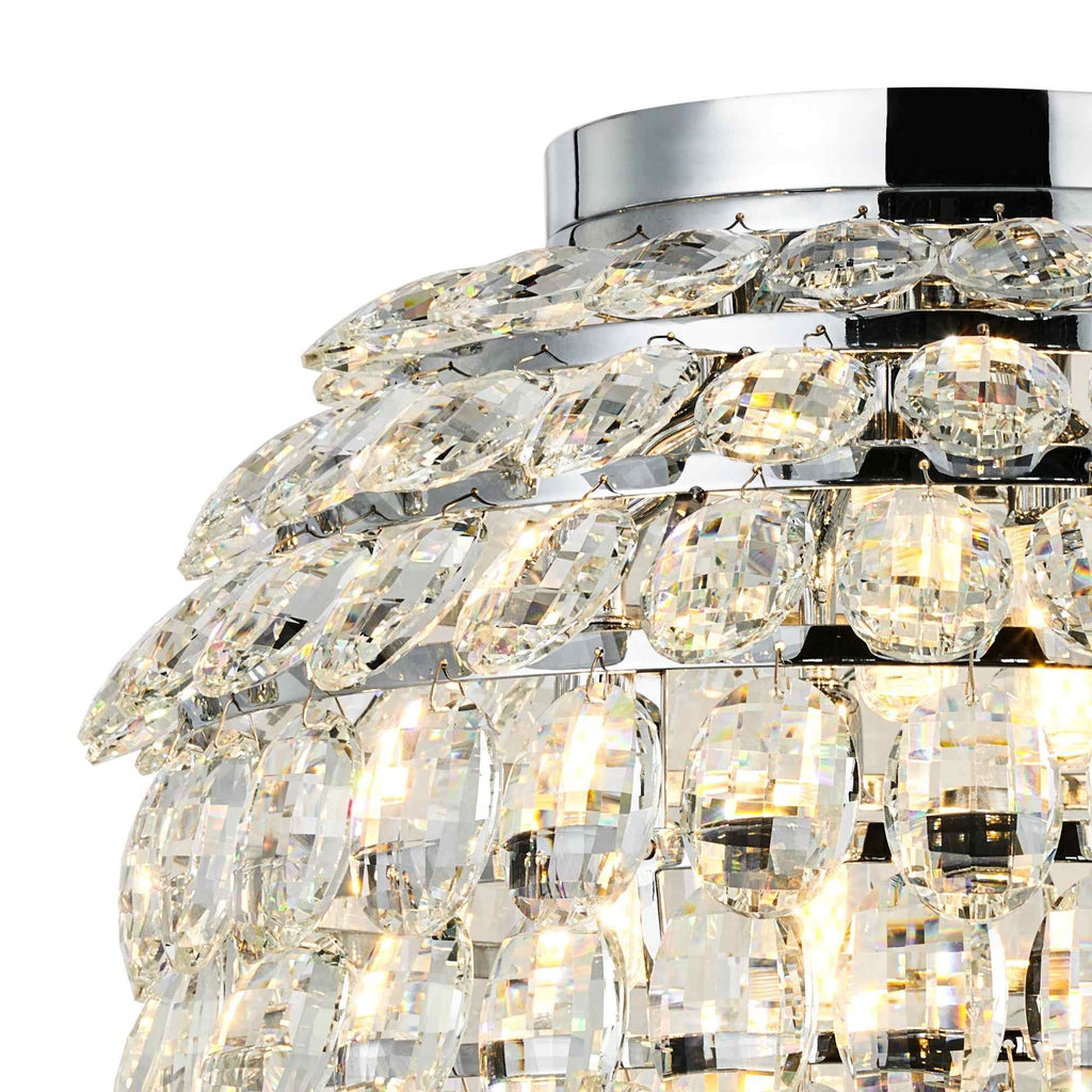 IL32894 Coniston IP Bathroom Ceiling 8 Light G9 Polished Chrome/Crystal