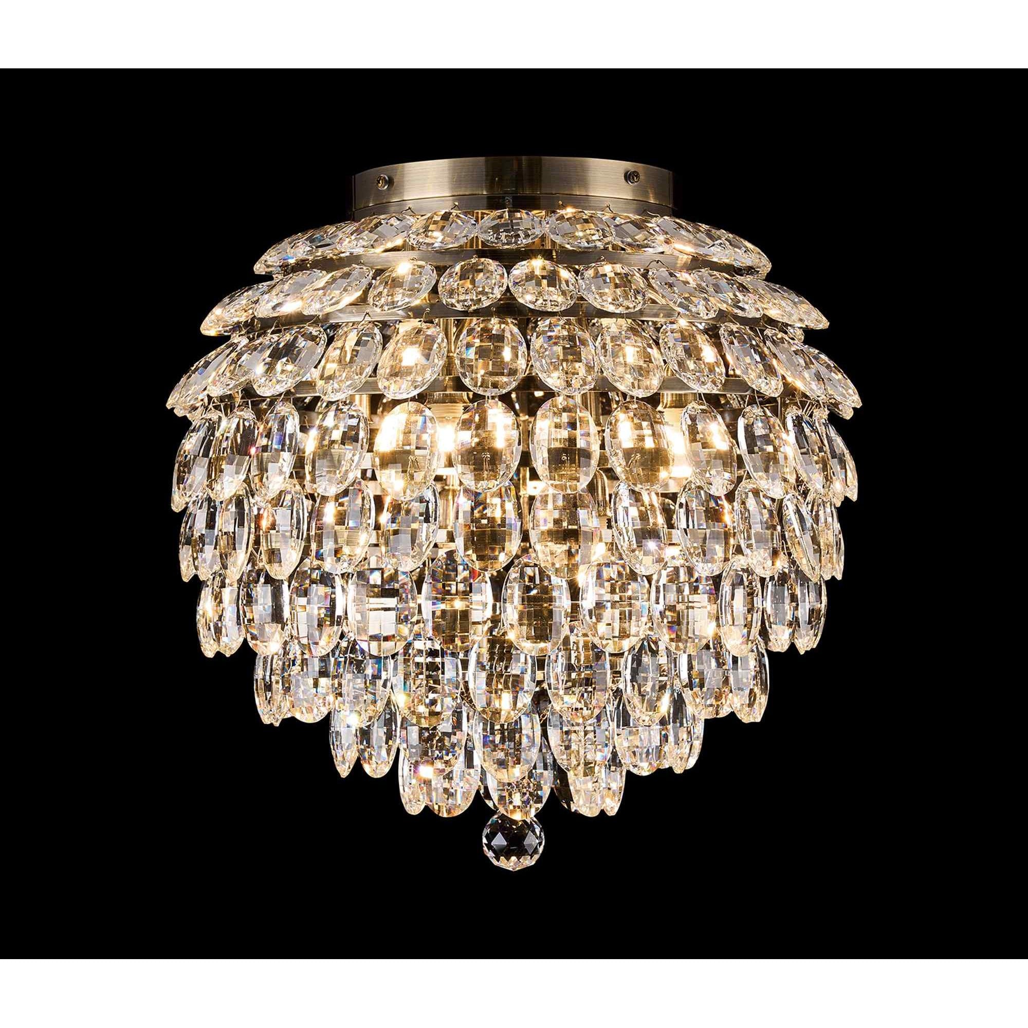 IL32899AB Coniston IP Bathroom Ceiling 8 Light G9 Antique Brass/Crystal