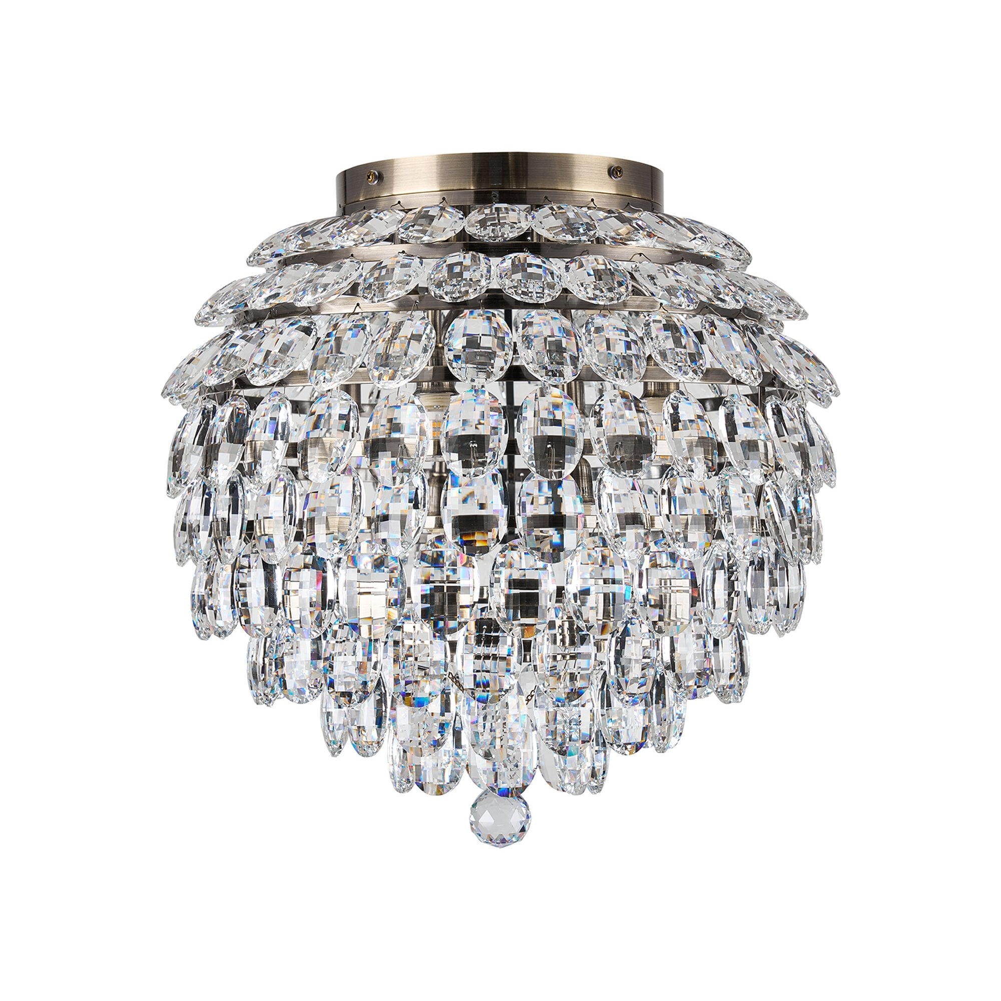 IL32899AB Coniston IP Bathroom Ceiling 8 Light G9 Antique Brass/Crystal