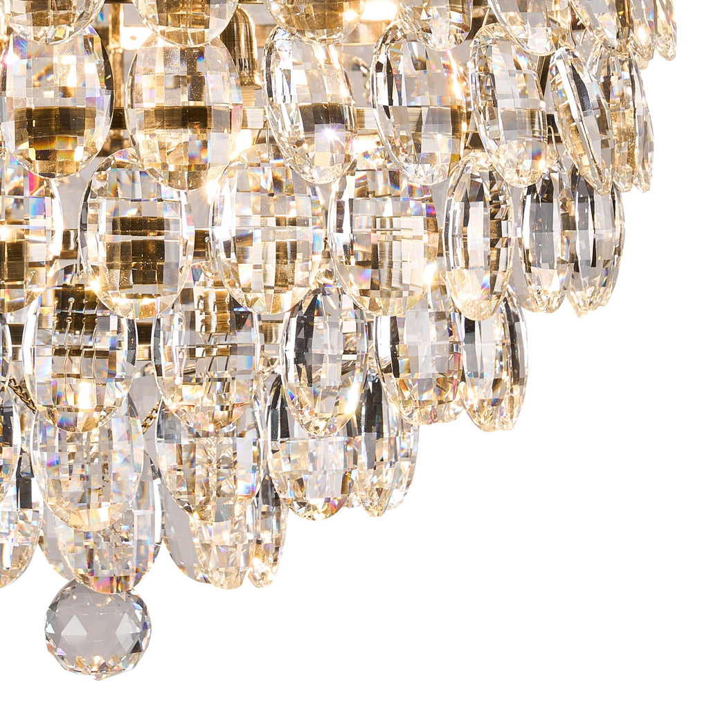 IL32899AB Coniston IP Bathroom Ceiling 8 Light G9 Antique Brass/Crystal
