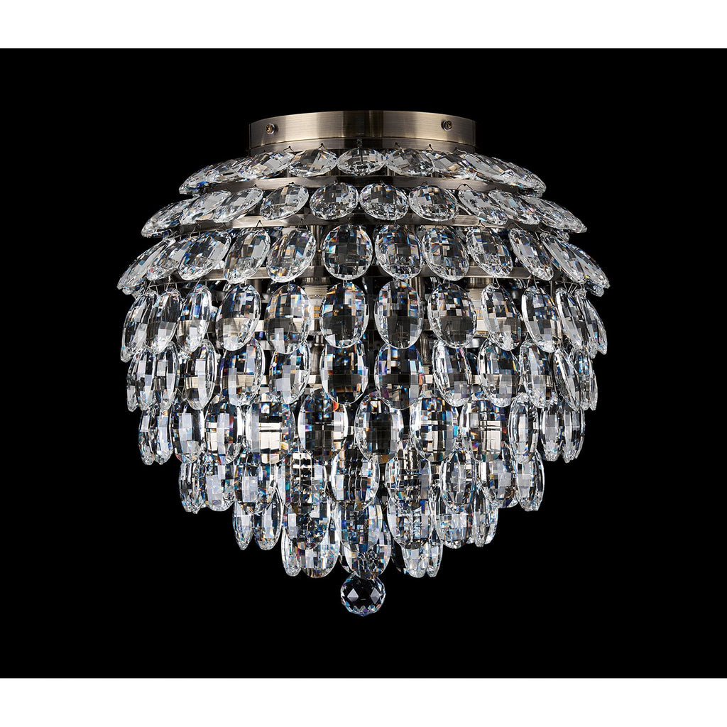 IL32899AB Coniston IP Bathroom Ceiling 8 Light G9 Antique Brass/Crystal