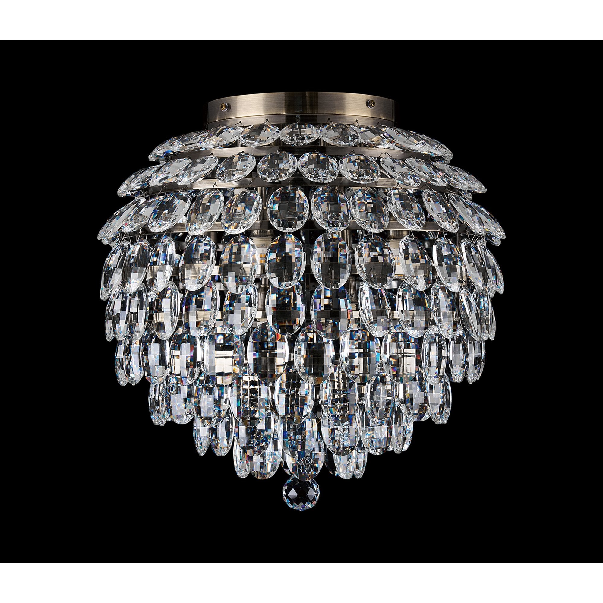IL32899AB Coniston IP Bathroom Ceiling 8 Light G9 Antique Brass/Crystal