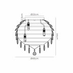 IL32899 Coniston IP Bathroom Ceiling 8 Light G9 French Gold/Crystal