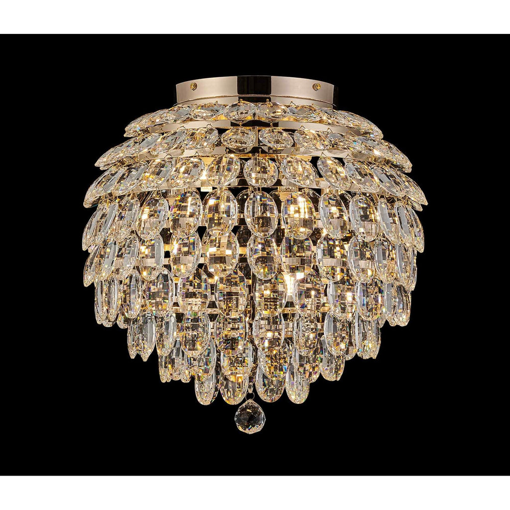 IL32899 Coniston IP Bathroom Ceiling 8 Light G9 French Gold/Crystal
