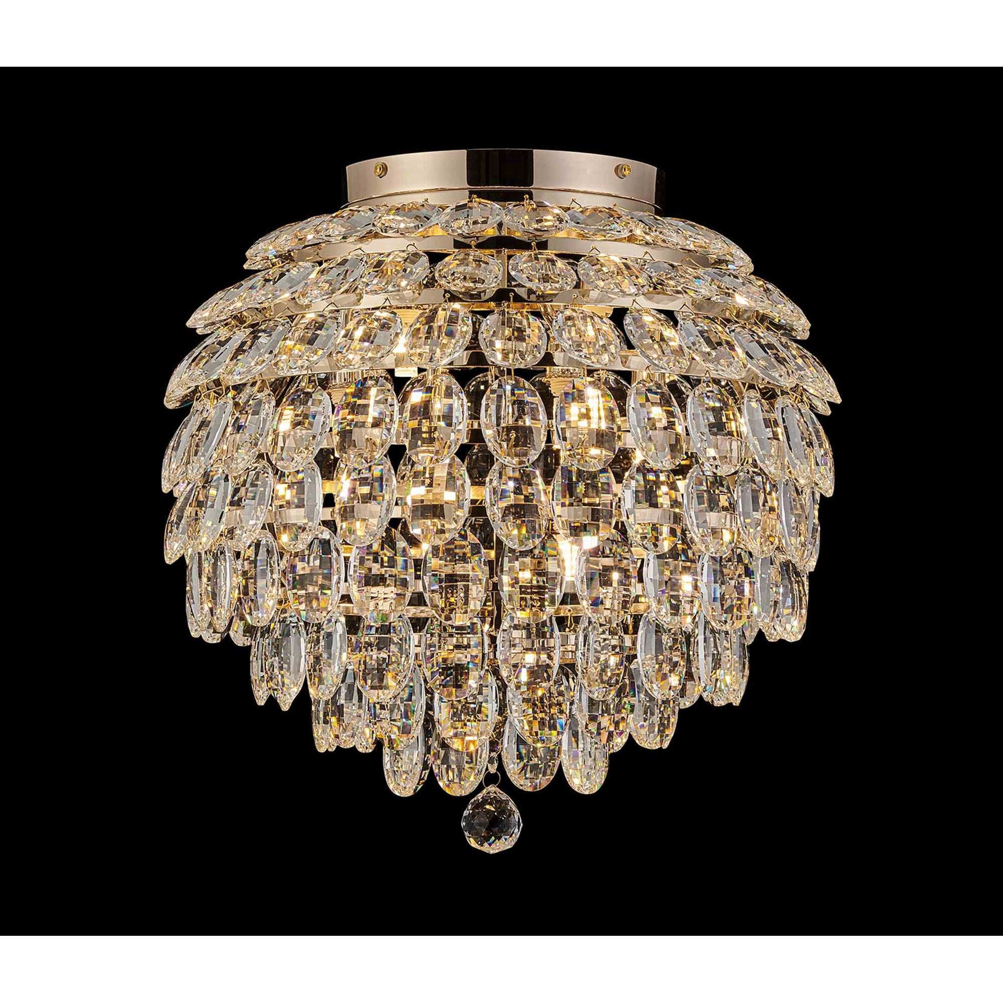 IL32899 Coniston IP Bathroom Ceiling 8 Light G9 French Gold/Crystal