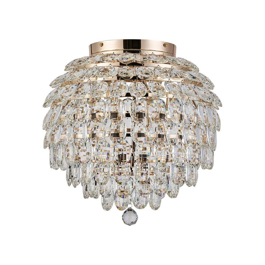 IL32899 Coniston IP Bathroom Ceiling 8 Light G9 French Gold/Crystal