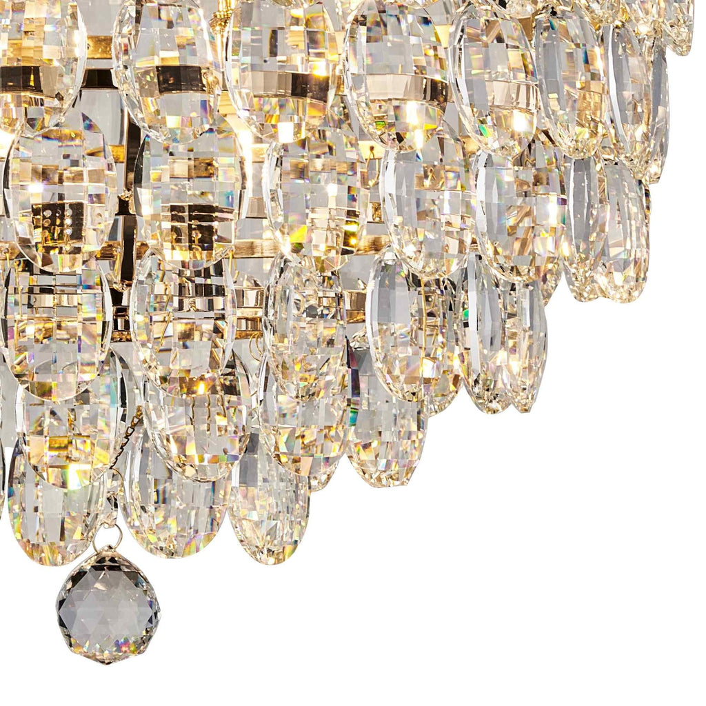 IL32899 Coniston IP Bathroom Ceiling 8 Light G9 French Gold/Crystal