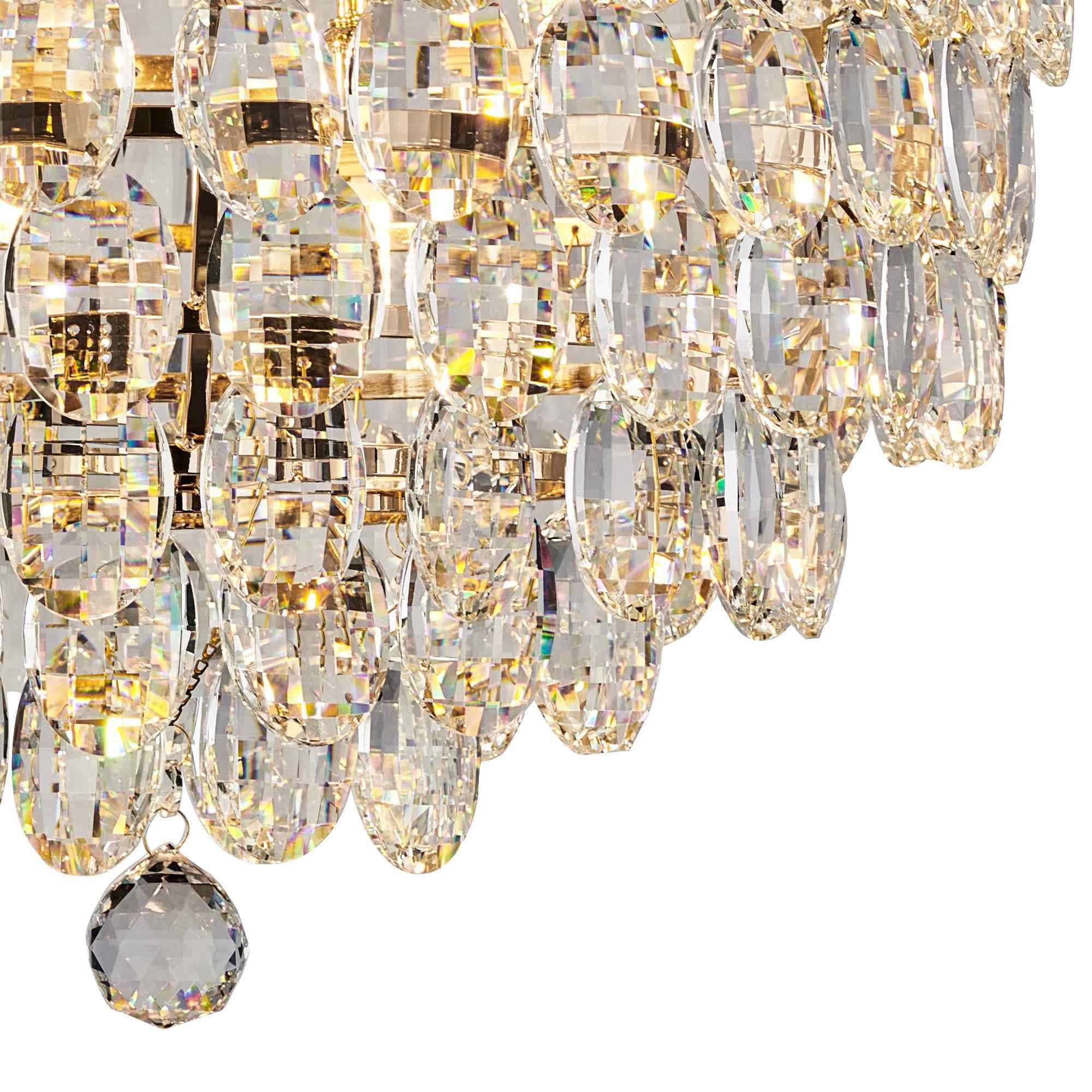 IL32899 Coniston IP Bathroom Ceiling 8 Light G9 French Gold/Crystal