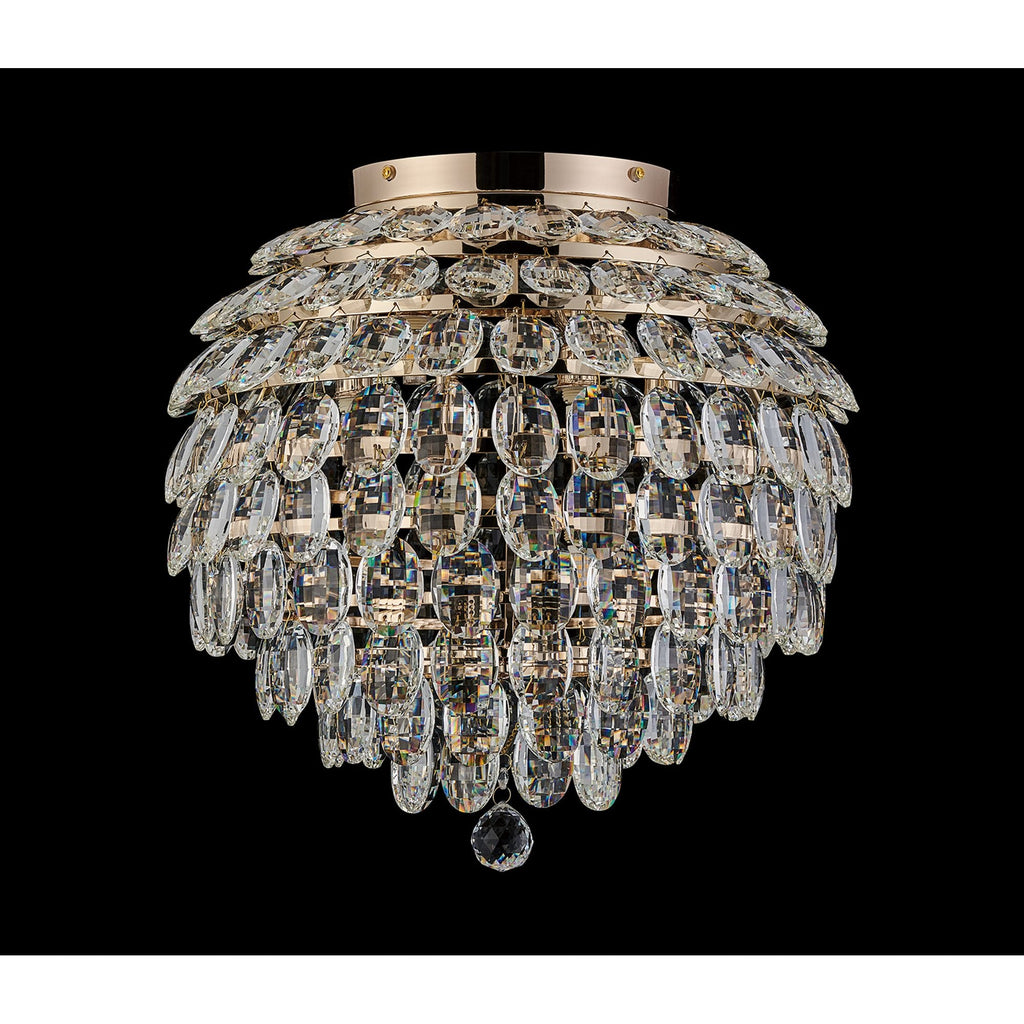 IL32899 Coniston IP Bathroom Ceiling 8 Light G9 French Gold/Crystal