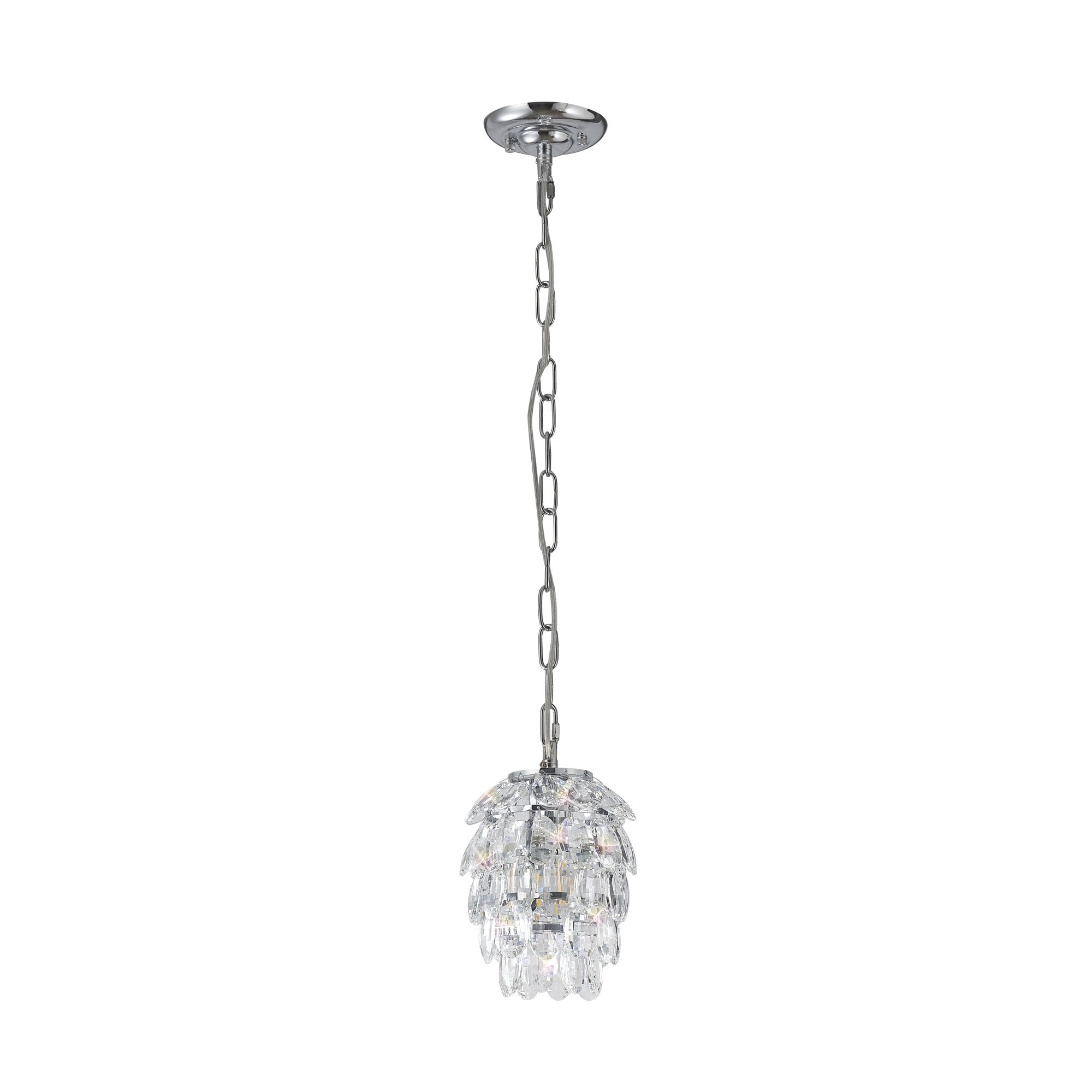 IL32838 Coniston Pendant 5 Layer 1 Light E27 Polished Chrome/Crystal