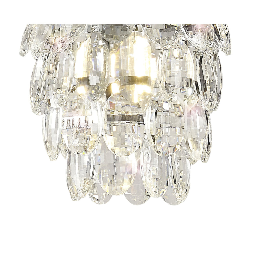 IL32838 Coniston Pendant 5 Layer 1 Light E27 Polished Chrome/Crystal