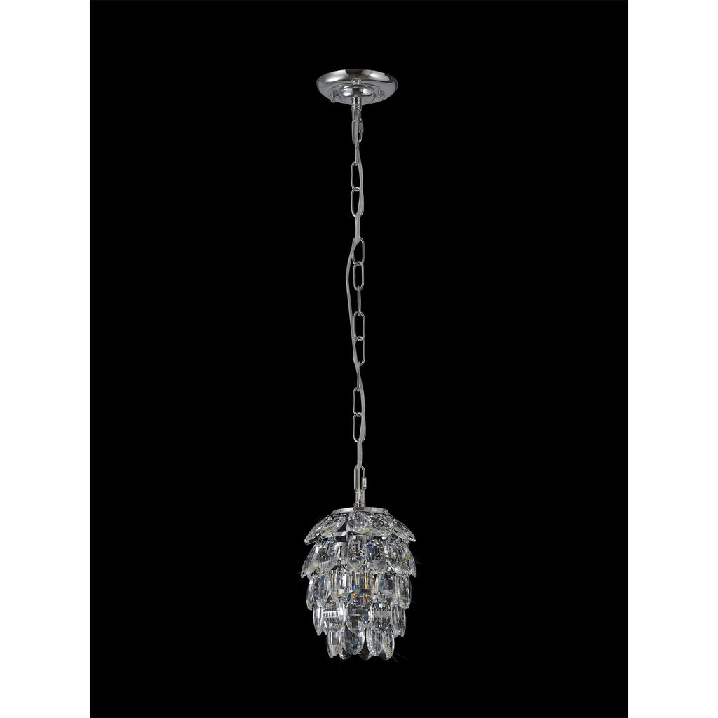 IL32838 Coniston Pendant 5 Layer 1 Light E27 Polished Chrome/Crystal
