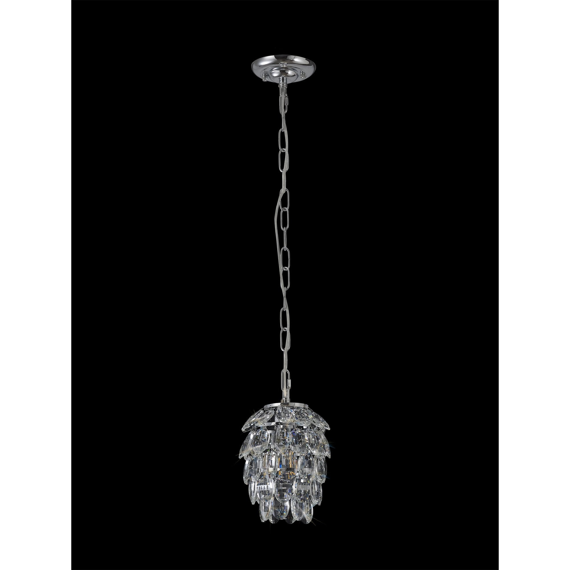 IL32838 Coniston Pendant 5 Layer 1 Light E27 Polished Chrome/Crystal