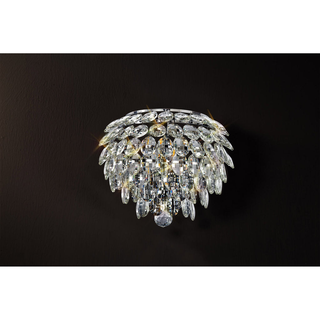 IL32828 Coniston Wall Lamp 2 Light E14 Polished Chrome/Crystal