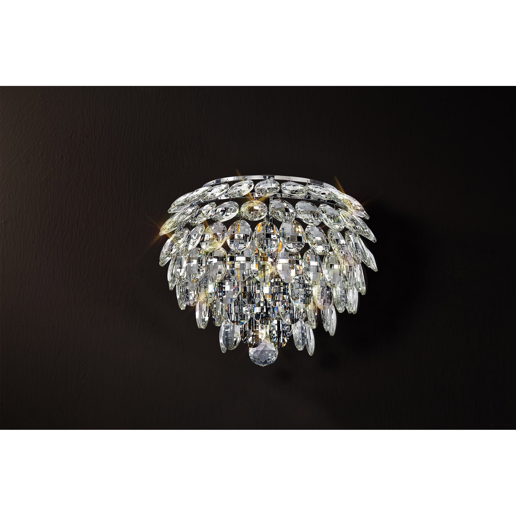 IL32828 Coniston Wall Lamp 2 Light E14 Polished Chrome/Crystal