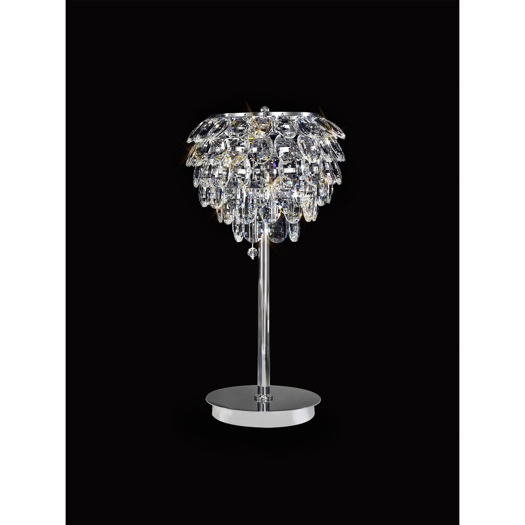 IL32834 Coniston Table Lamp 2 Light E14 Polished Chrome/Crystal