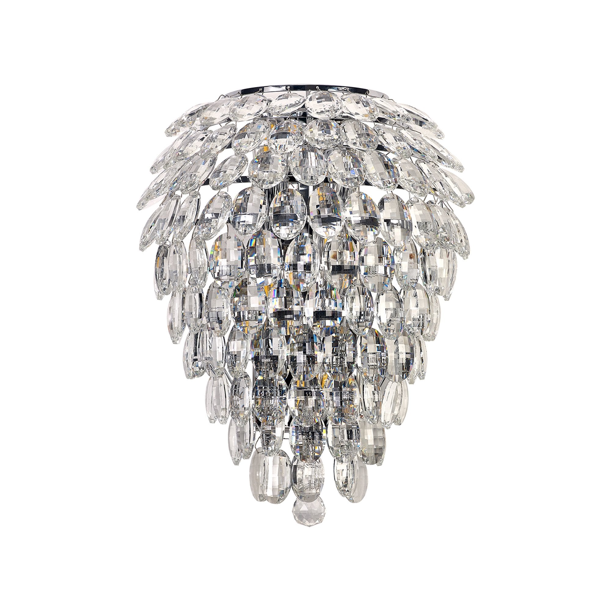 IL32910 Coniston Tall Wall Lamp 4 Light E14 Polished Chrome/Crystal