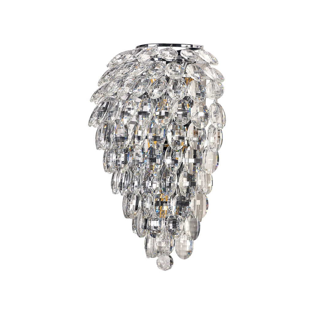 IL32910 Coniston Tall Wall Lamp 4 Light E14 Polished Chrome/Crystal