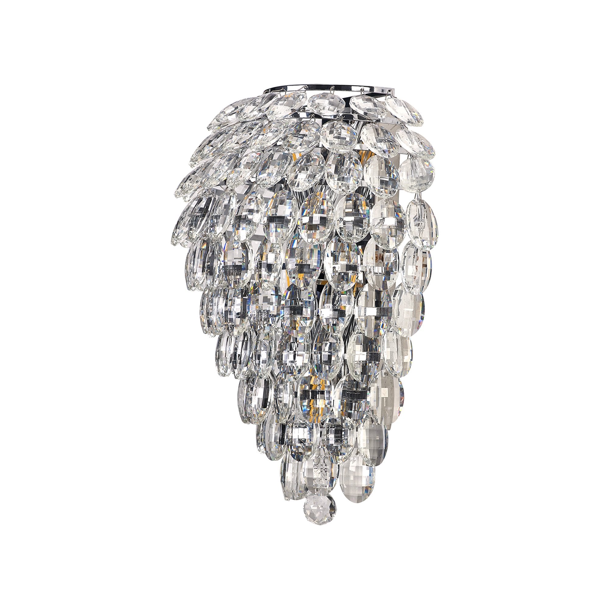 IL32910 Coniston Tall Wall Lamp 4 Light E14 Polished Chrome/Crystal