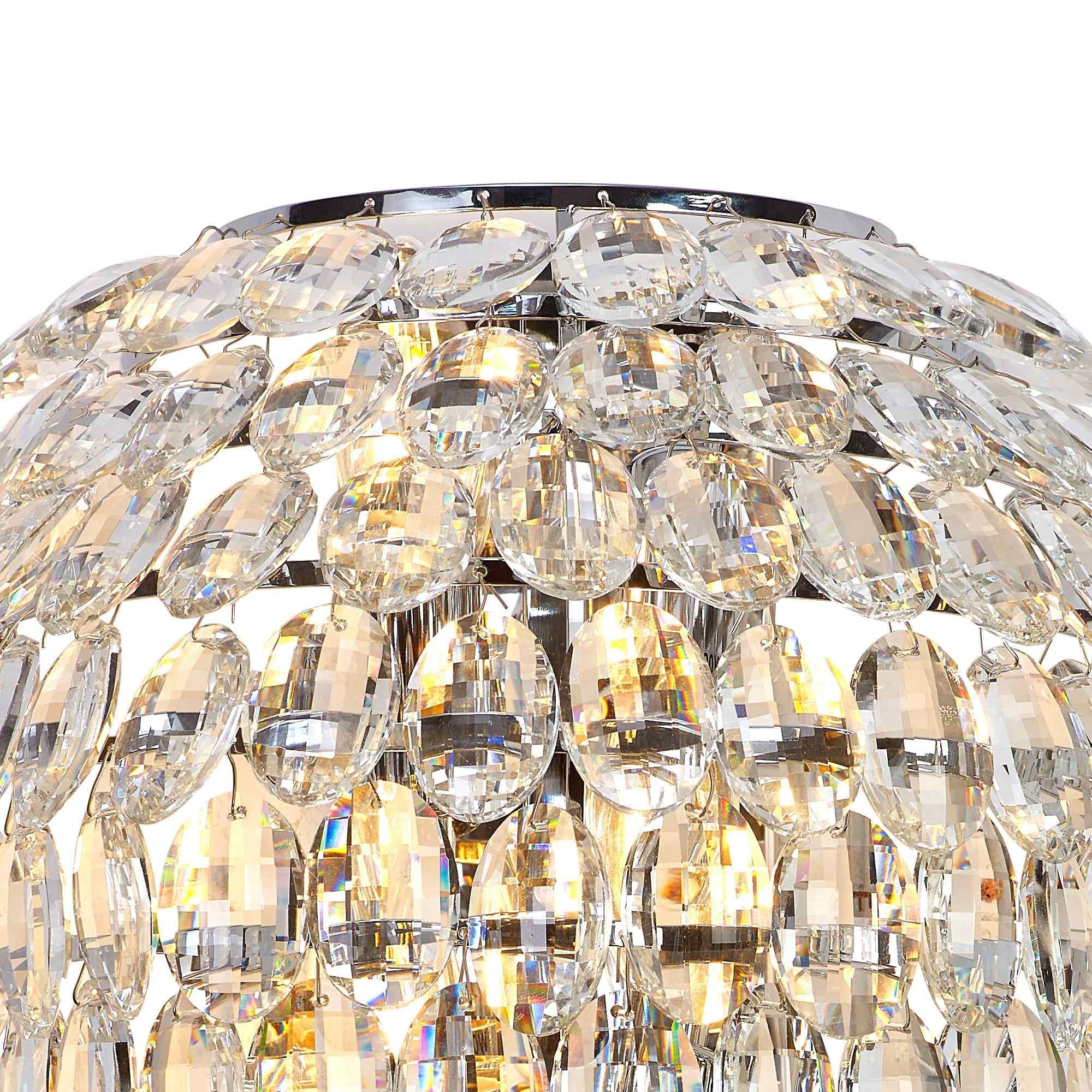 IL32910 Coniston Tall Wall Lamp 4 Light E14 Polished Chrome/Crystal