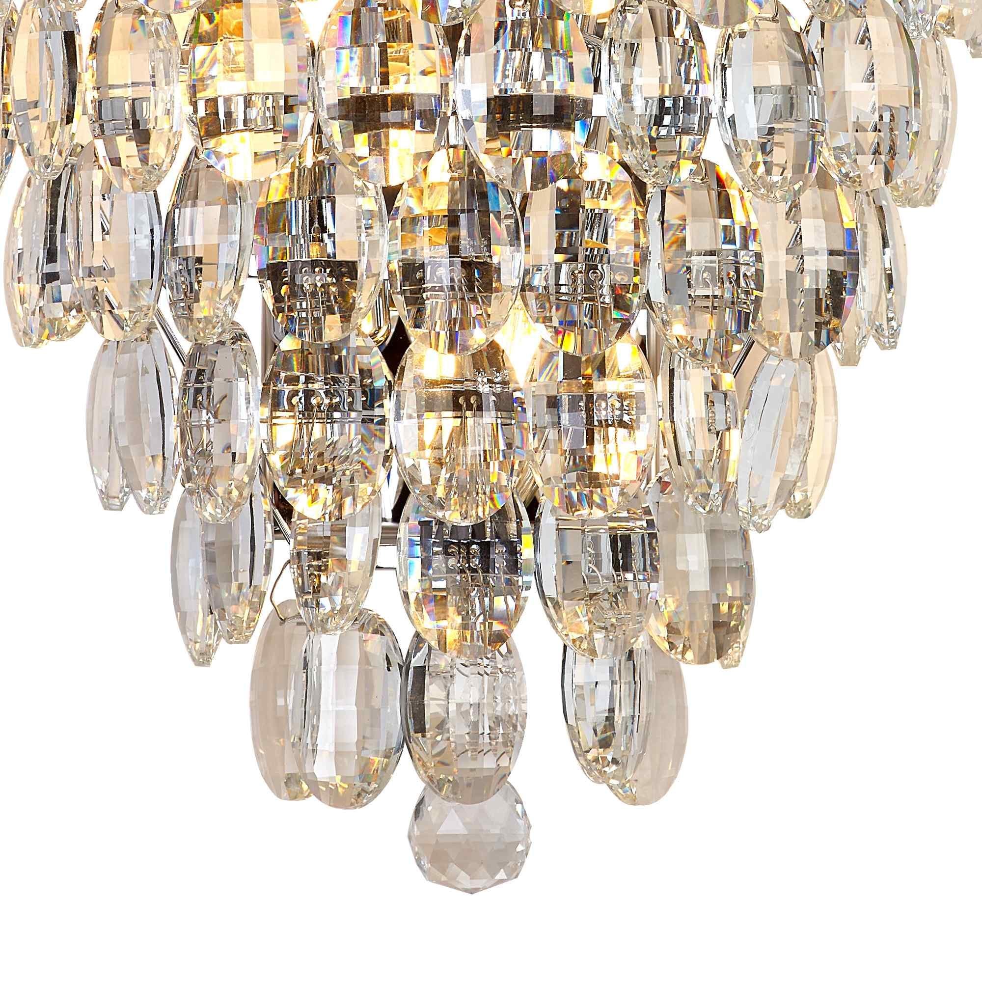 IL32910 Coniston Tall Wall Lamp 4 Light E14 Polished Chrome/Crystal