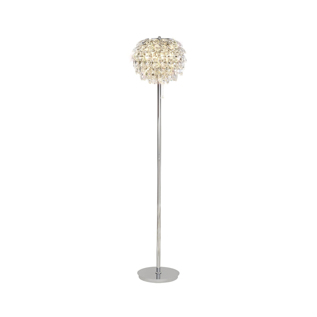 IL32835 Coniston Floor Lamp 3 Light E14 Polished Chrome/Crystal