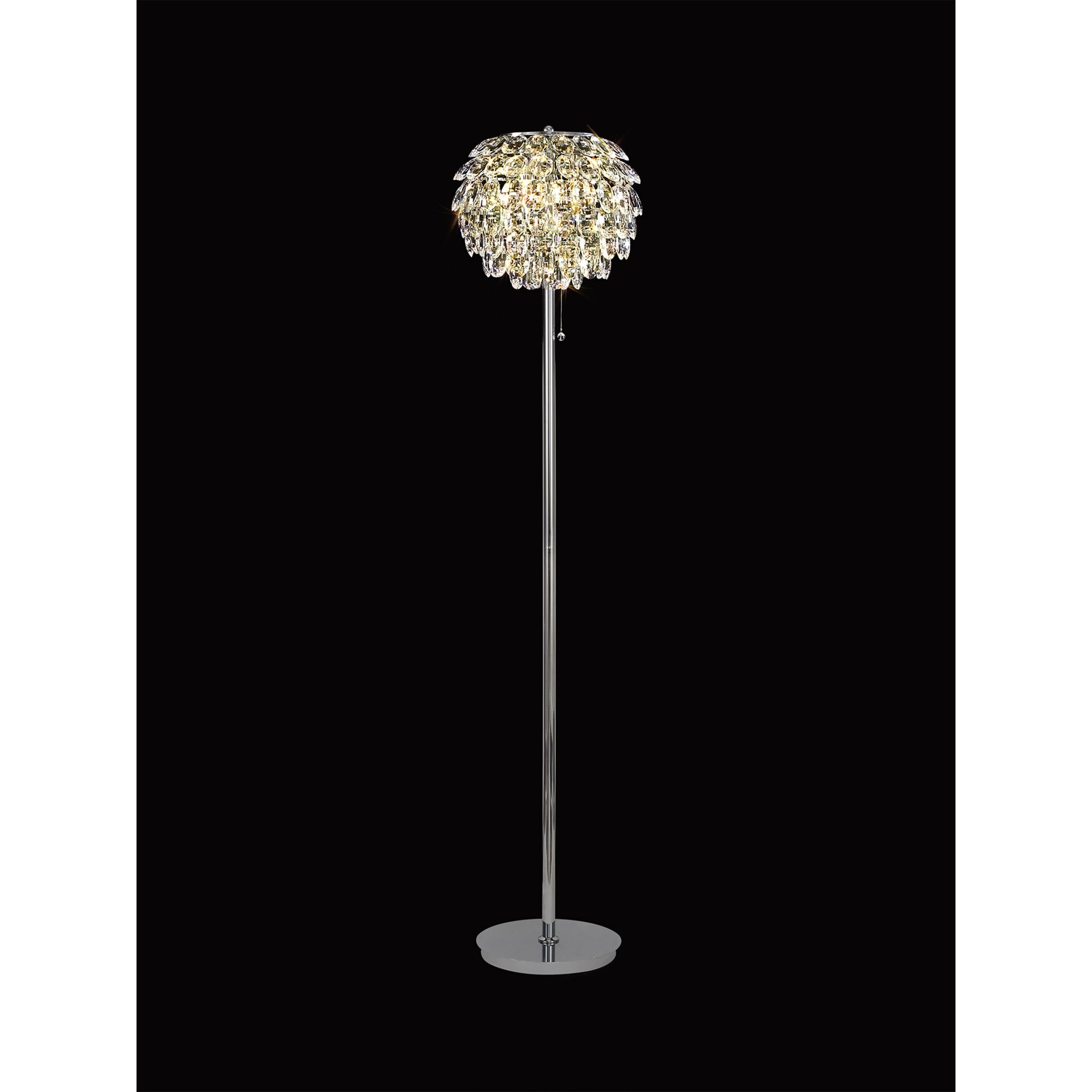 IL32835 Coniston Floor Lamp 3 Light E14 Polished Chrome/Crystal