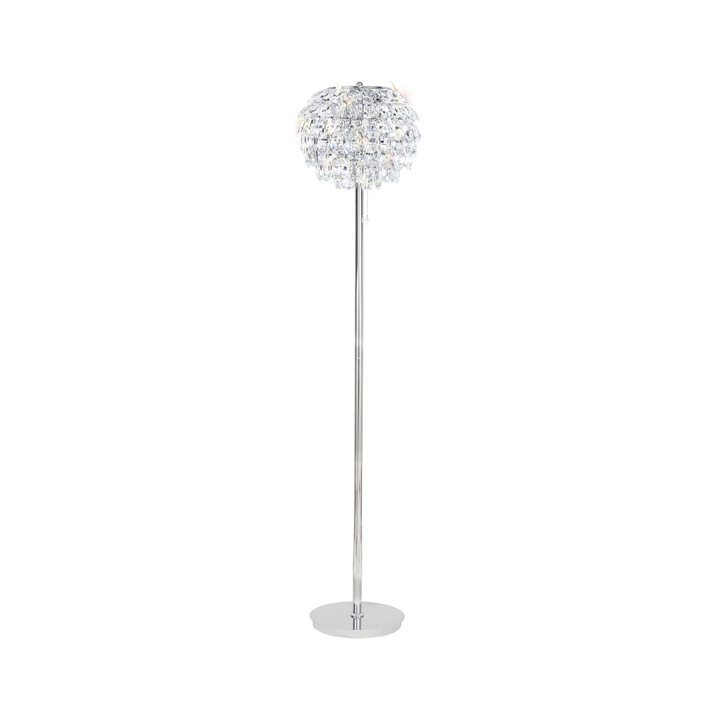 IL32835 Coniston Floor Lamp 3 Light E14 Polished Chrome/Crystal