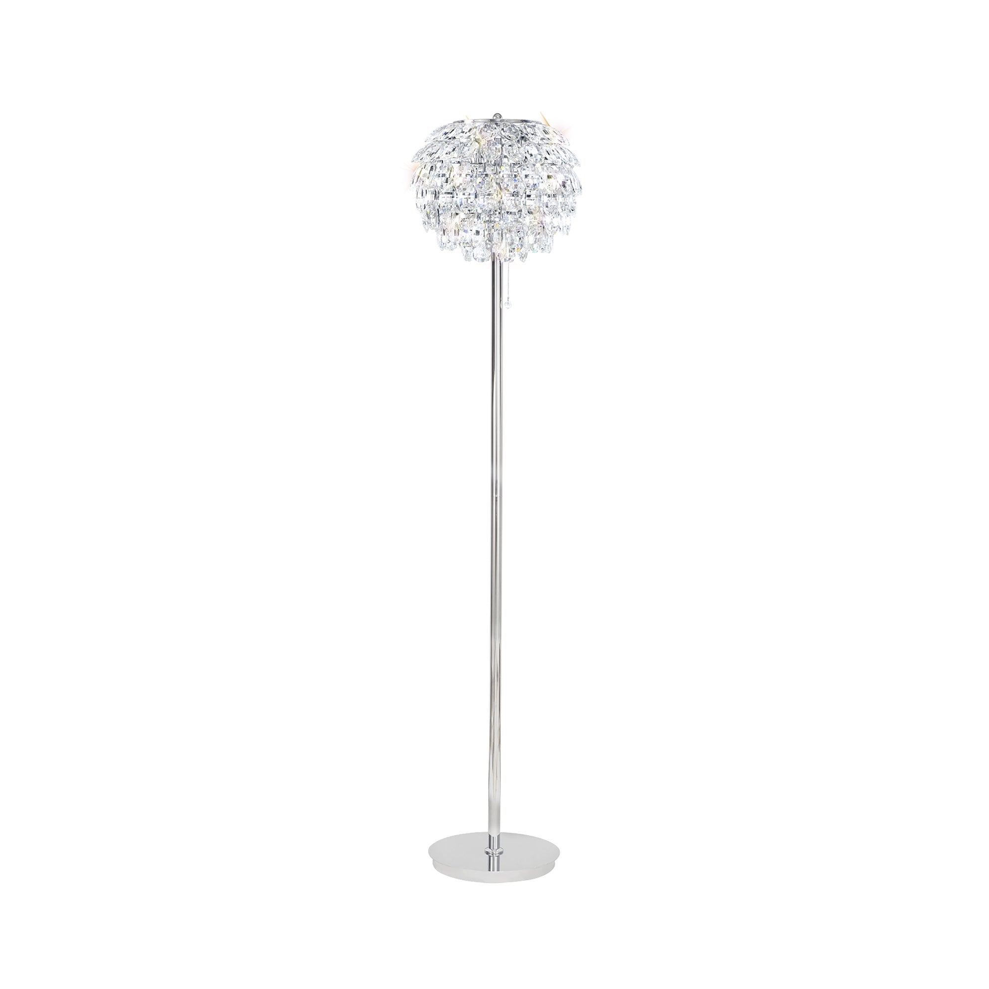 IL32835 Coniston Floor Lamp 3 Light E14 Polished Chrome/Crystal