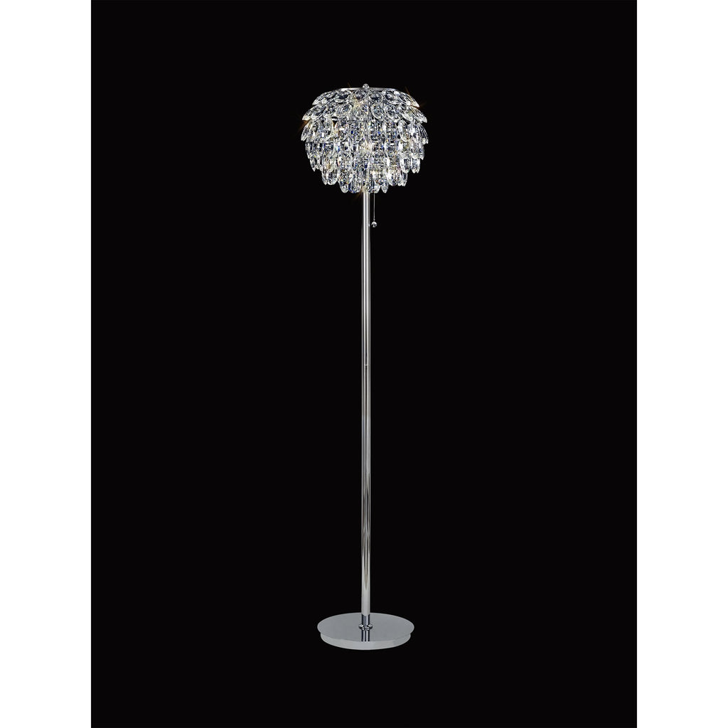 IL32835 Coniston Floor Lamp 3 Light E14 Polished Chrome/Crystal