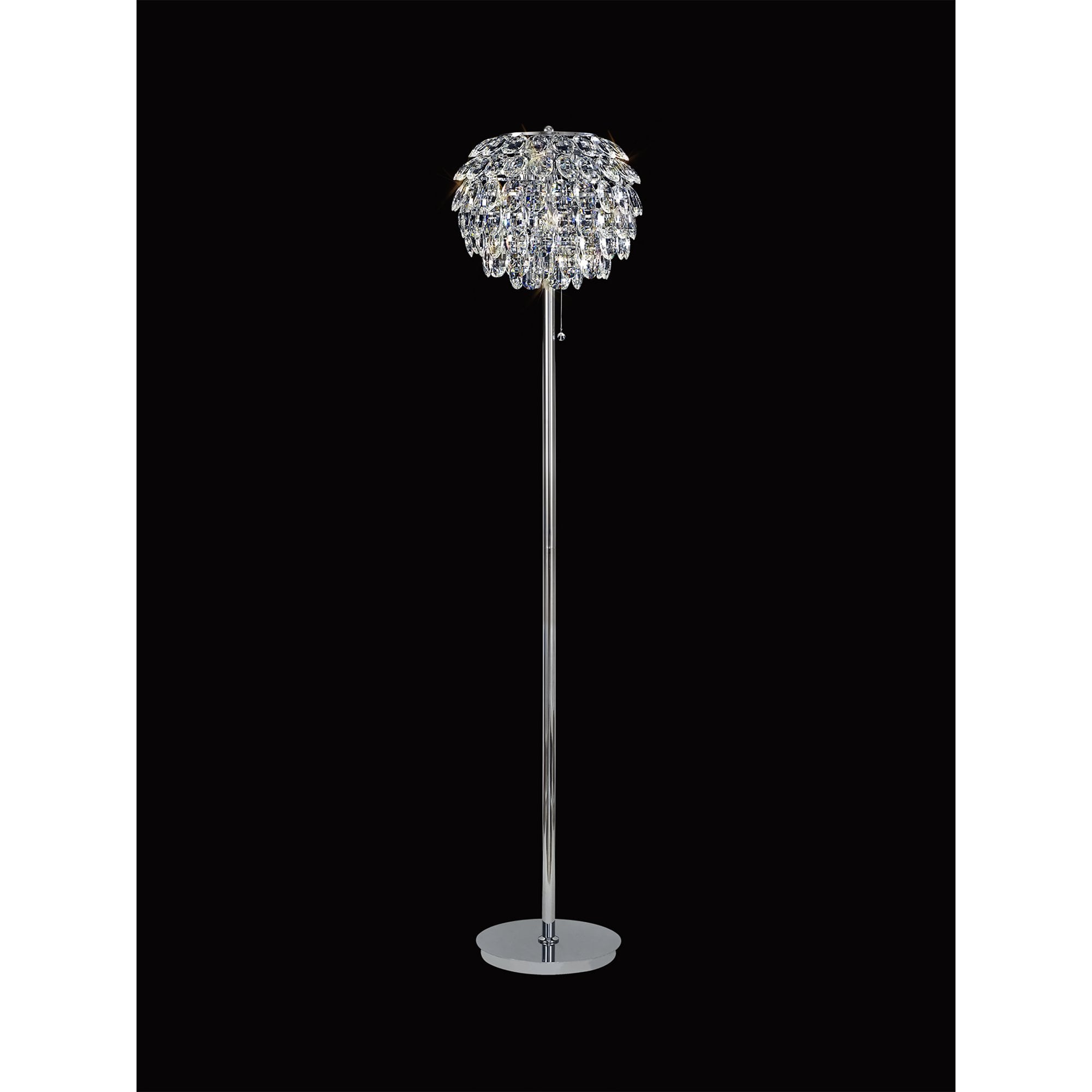 IL32835 Coniston Floor Lamp 3 Light E14 Polished Chrome/Crystal