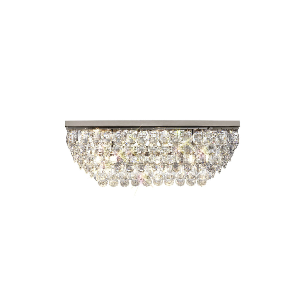 IL32824 Coniston Linear Flush Ceiling 5 Light E14 Polished Chrome/Crystal