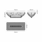 IL32824 Coniston Linear Flush Ceiling 5 Light E14 Polished Chrome/Crystal