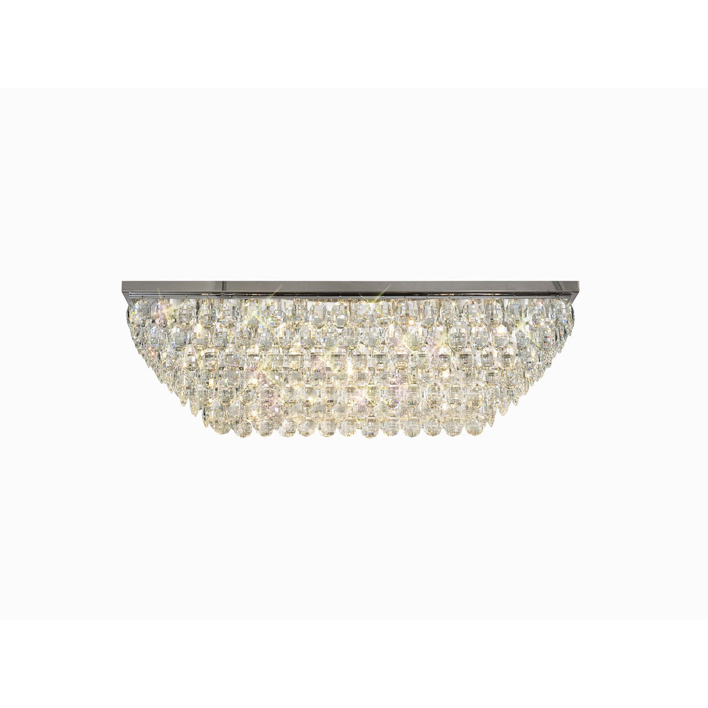 IL32825 Coniston Linear Flush Ceiling 11 Light E14 Polished Chrome/Crystal