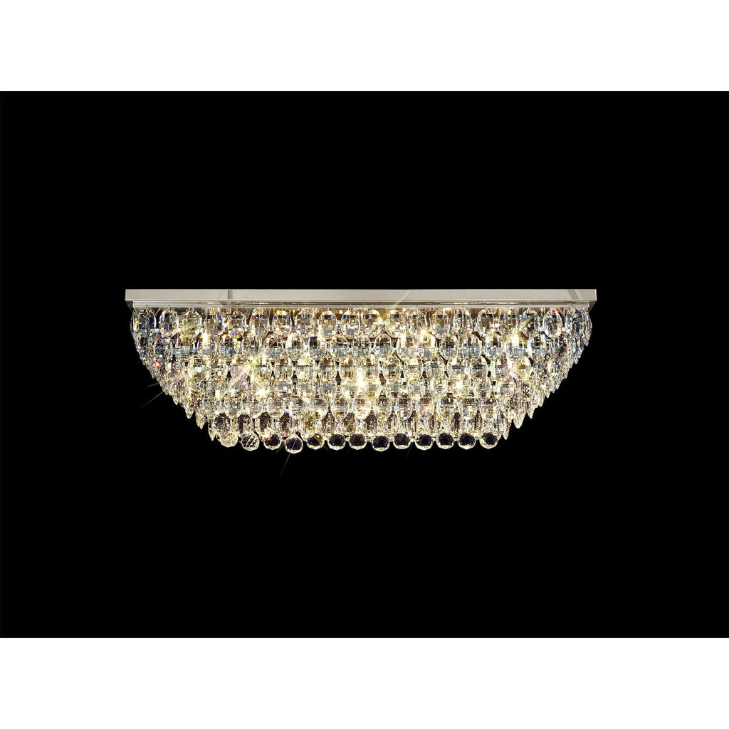 IL32825 Coniston Linear Flush Ceiling 11 Light E14 Polished Chrome/Crystal