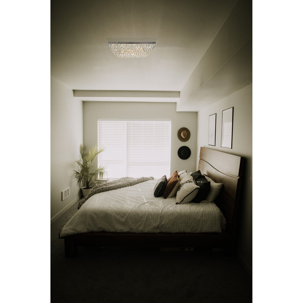 IL32825 Coniston Linear Flush Ceiling 11 Light E14 Polished Chrome/Crystal