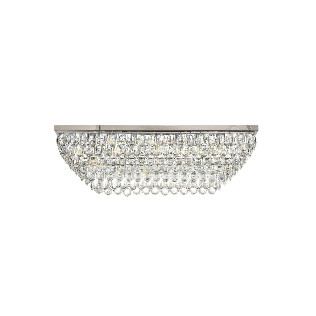 IL32825 Coniston Linear Flush Ceiling 11 Light E14 Polished Chrome/Crystal
