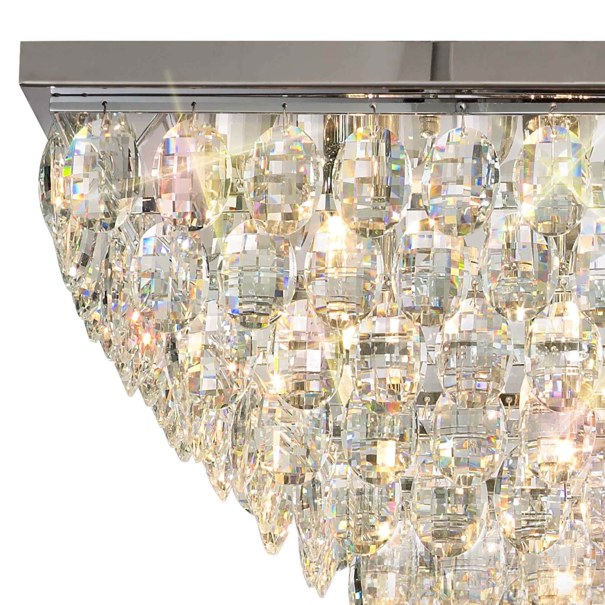 IL32825 Coniston Linear Flush Ceiling 11 Light E14 Polished Chrome/Crystal
