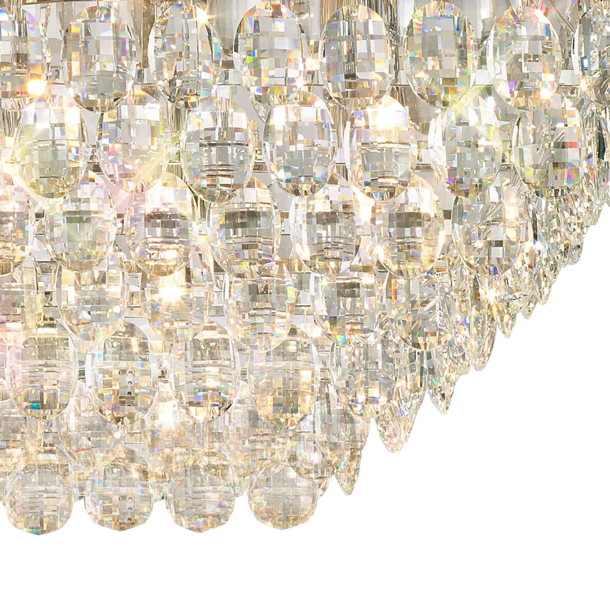IL32825 Coniston Linear Flush Ceiling 11 Light E14 Polished Chrome/Crystal