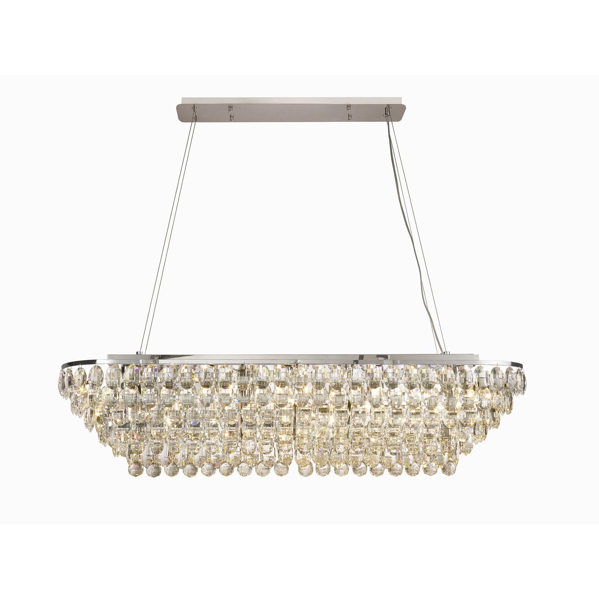 IL32822 Coniston Linear Pendant 14 Light E14 Polished Chrome/Crystal