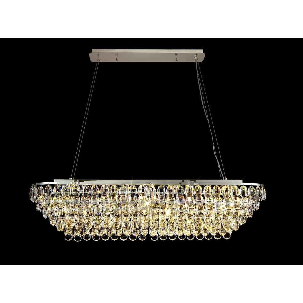 IL32822 Coniston Linear Pendant 14 Light E14 Polished Chrome/Crystal