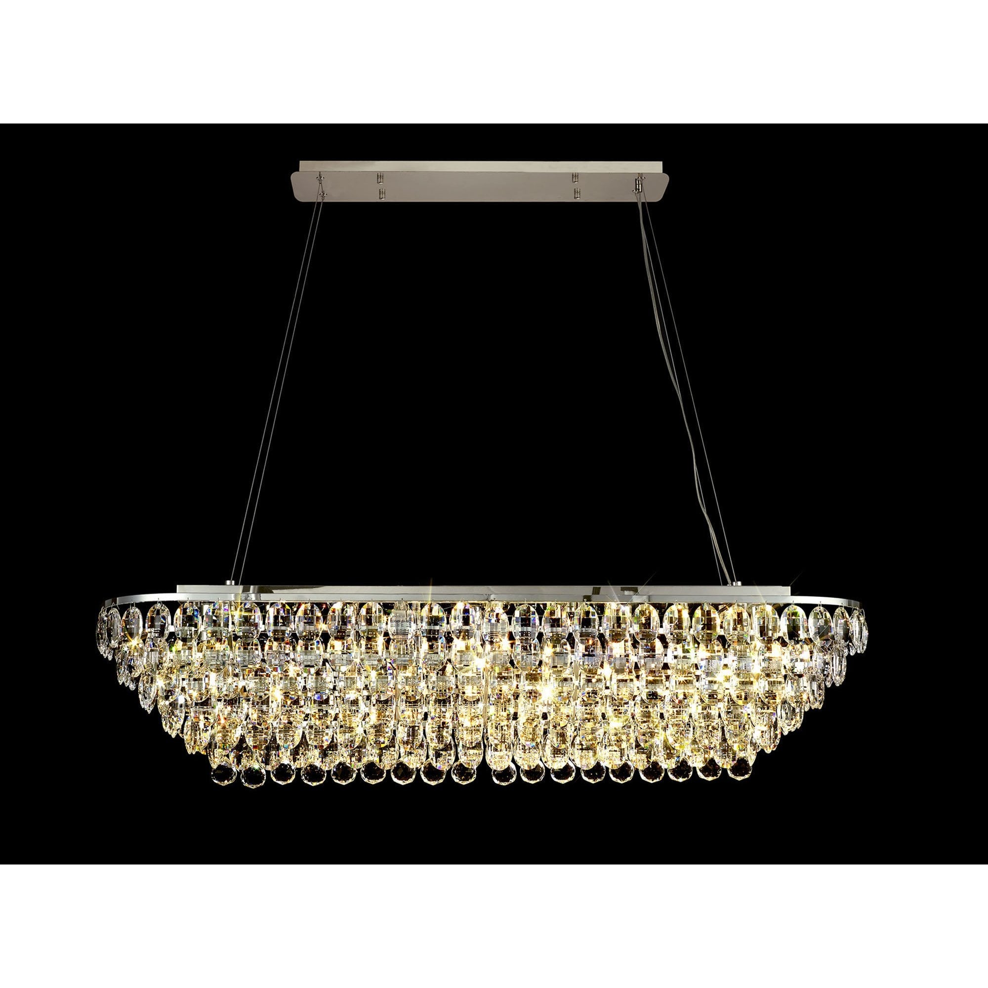 IL32822 Coniston Linear Pendant 14 Light E14 Polished Chrome/Crystal
