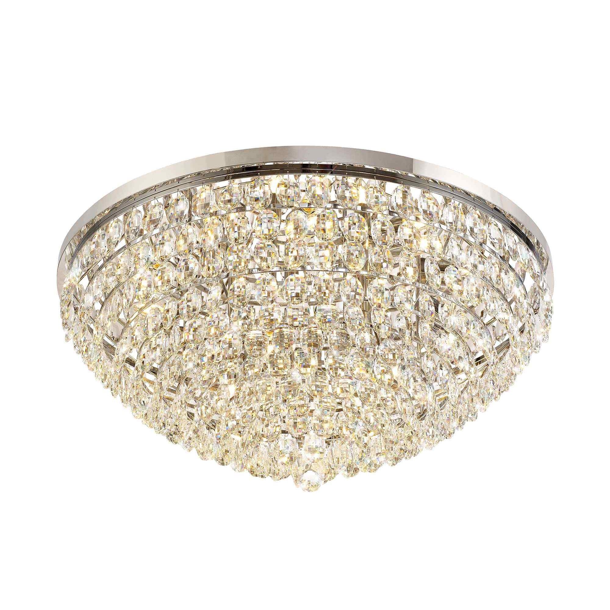 IL32815 Coniston Flush Ceiling 15 Light E14 Polished Chrome/Crystal