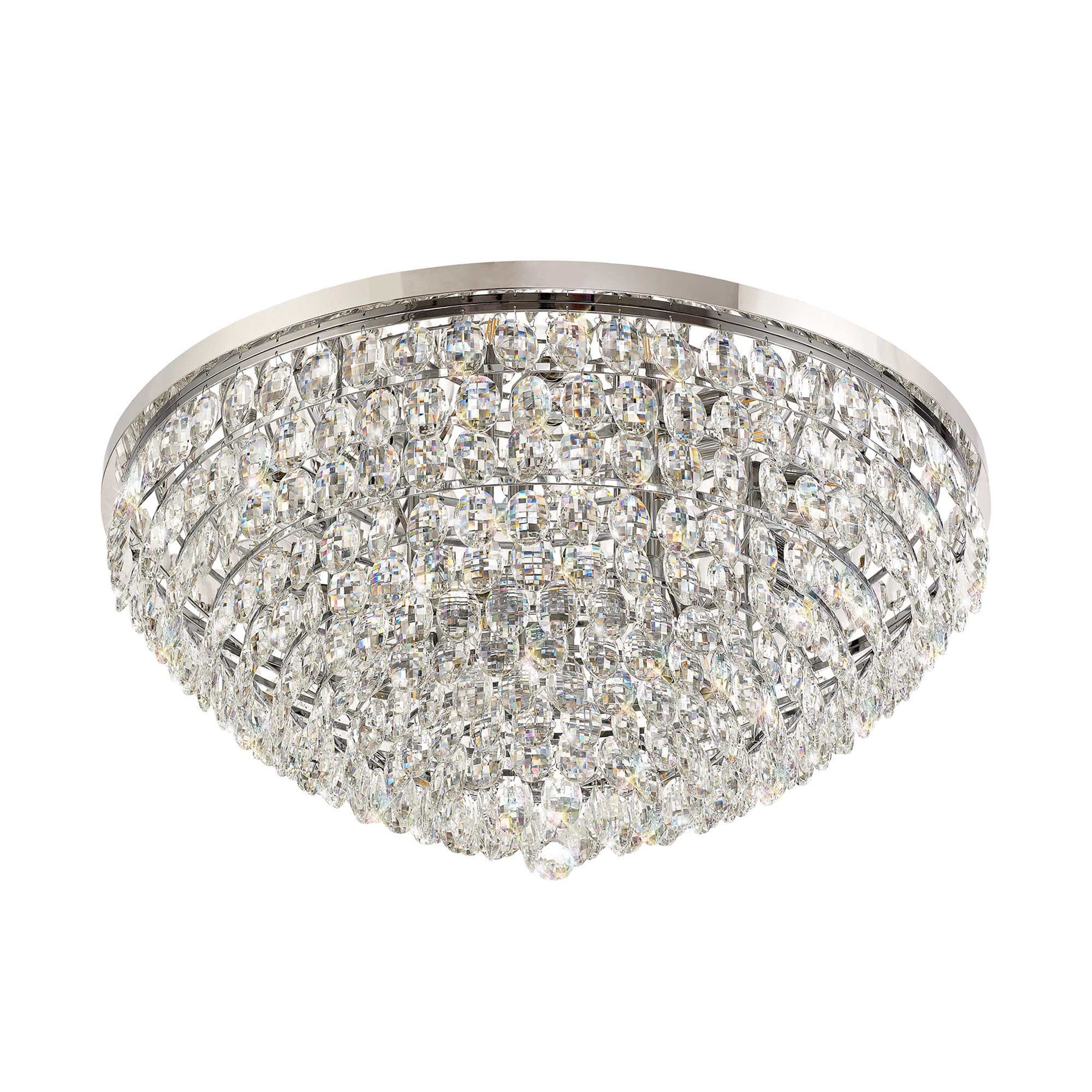 IL32815 Coniston Flush Ceiling 15 Light E14 Polished Chrome/Crystal