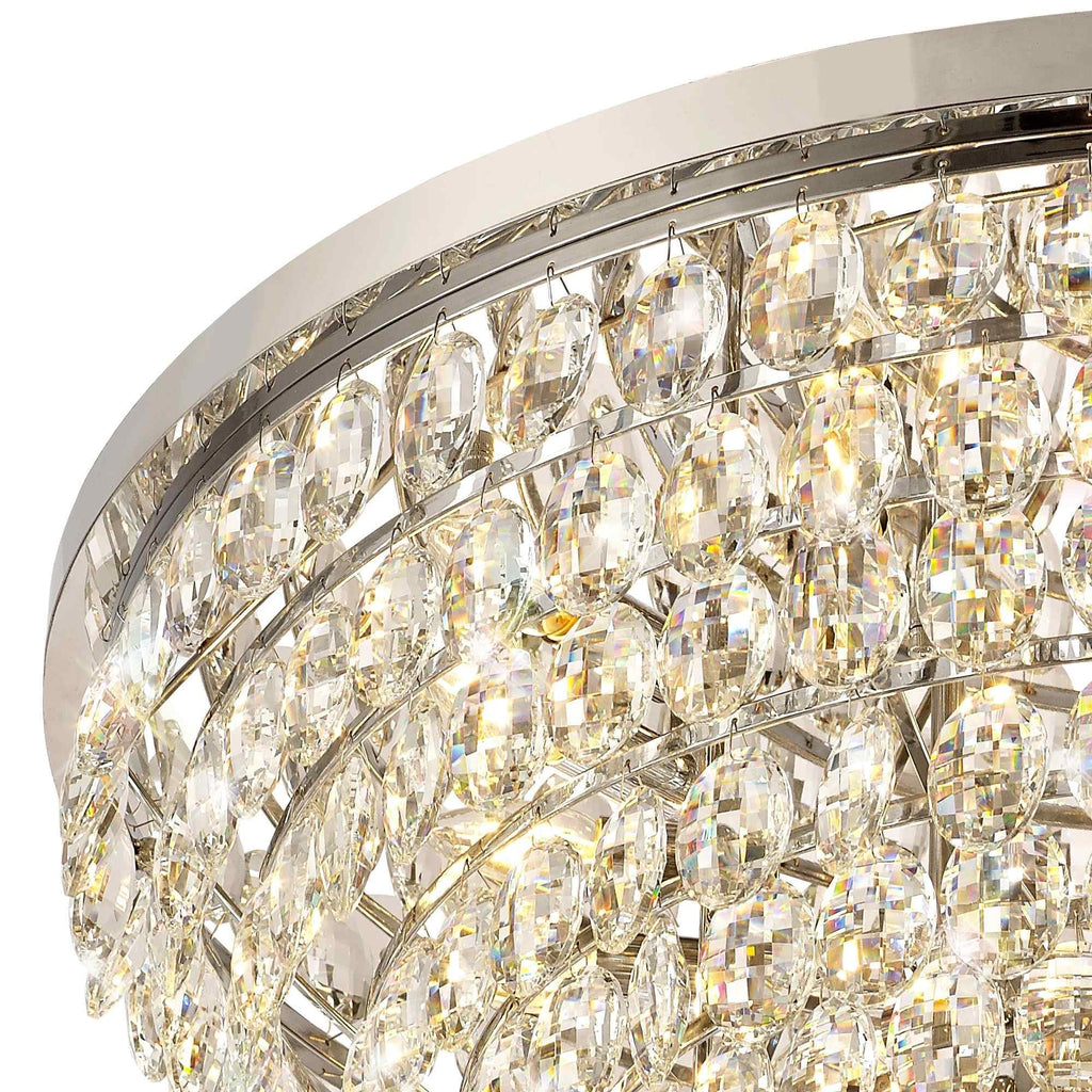 IL32815 Coniston Flush Ceiling 15 Light E14 Polished Chrome/Crystal