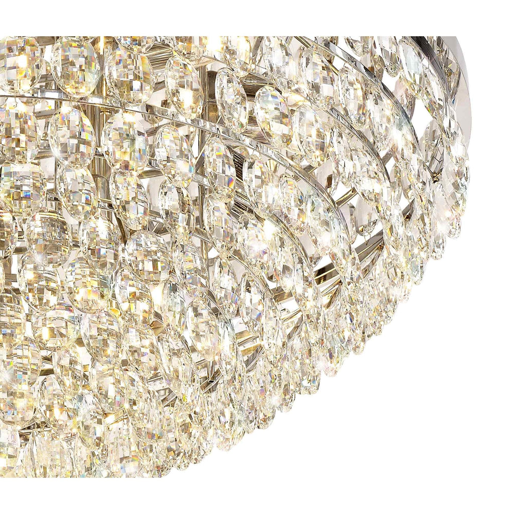 IL32815 Coniston Flush Ceiling 15 Light E14 Polished Chrome/Crystal