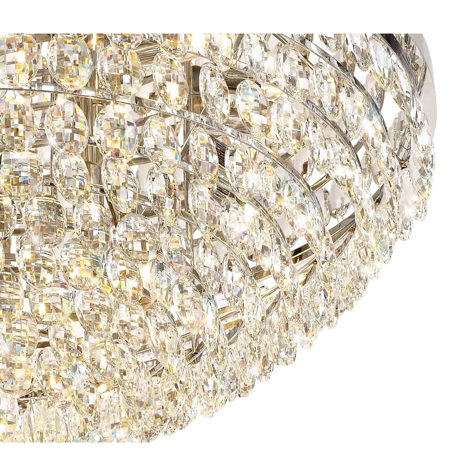 IL32815 Coniston Flush Ceiling 15 Light E14 Polished Chrome/Crystal