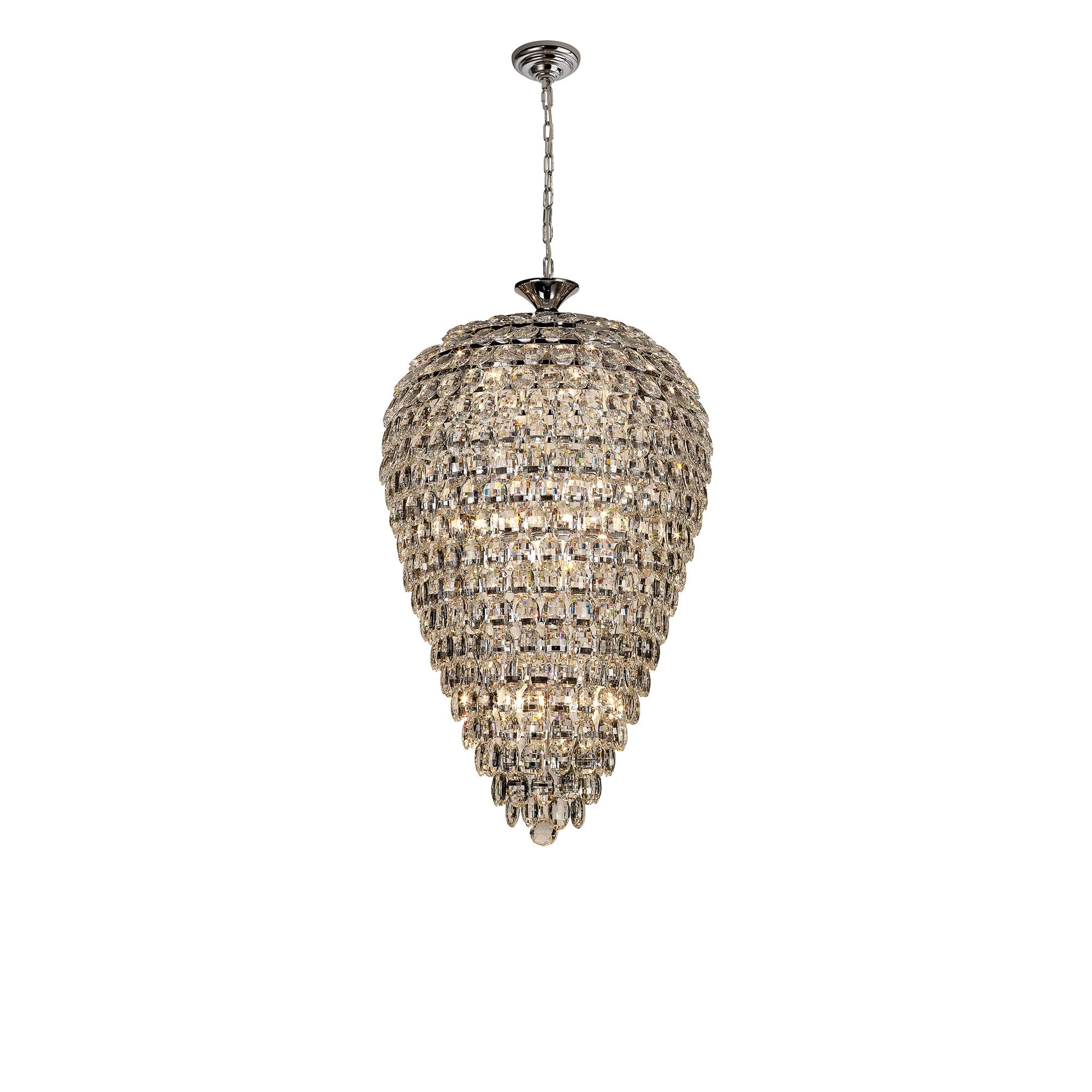 IL32846 Coniston Acorn Pendant 16 Light E14 Polished Chrome/Crystal