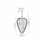 IL32846 Coniston Acorn Pendant 16 Light E14 Polished Chrome/Crystal